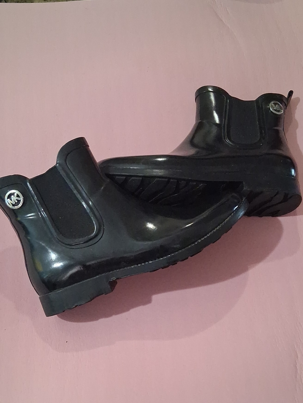 Michael Kors Size 8 Women’s Black Glossy Ankle Rain Boots
